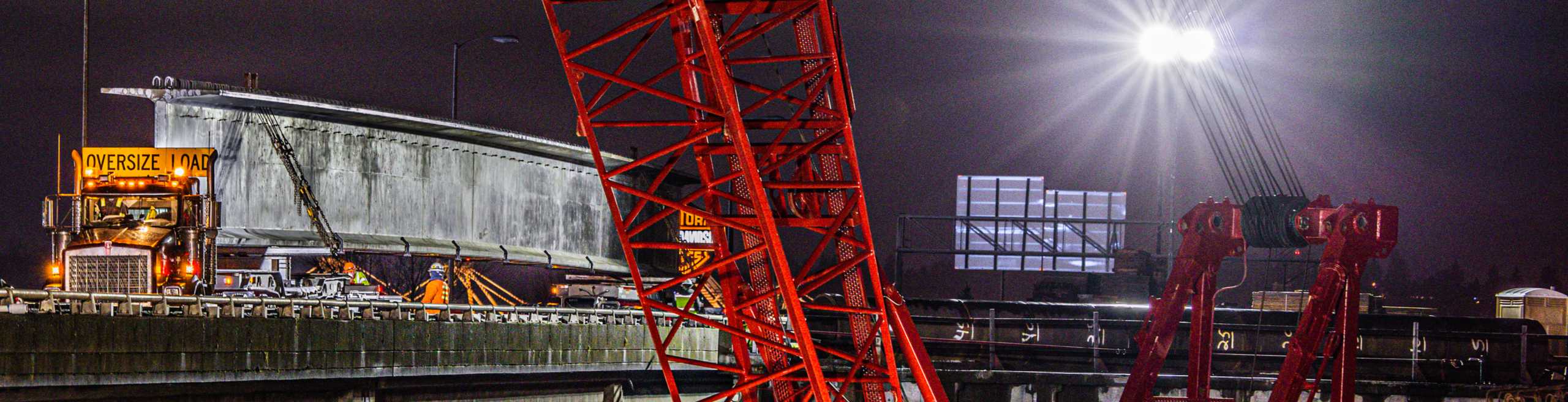 Truck carrying bridge span